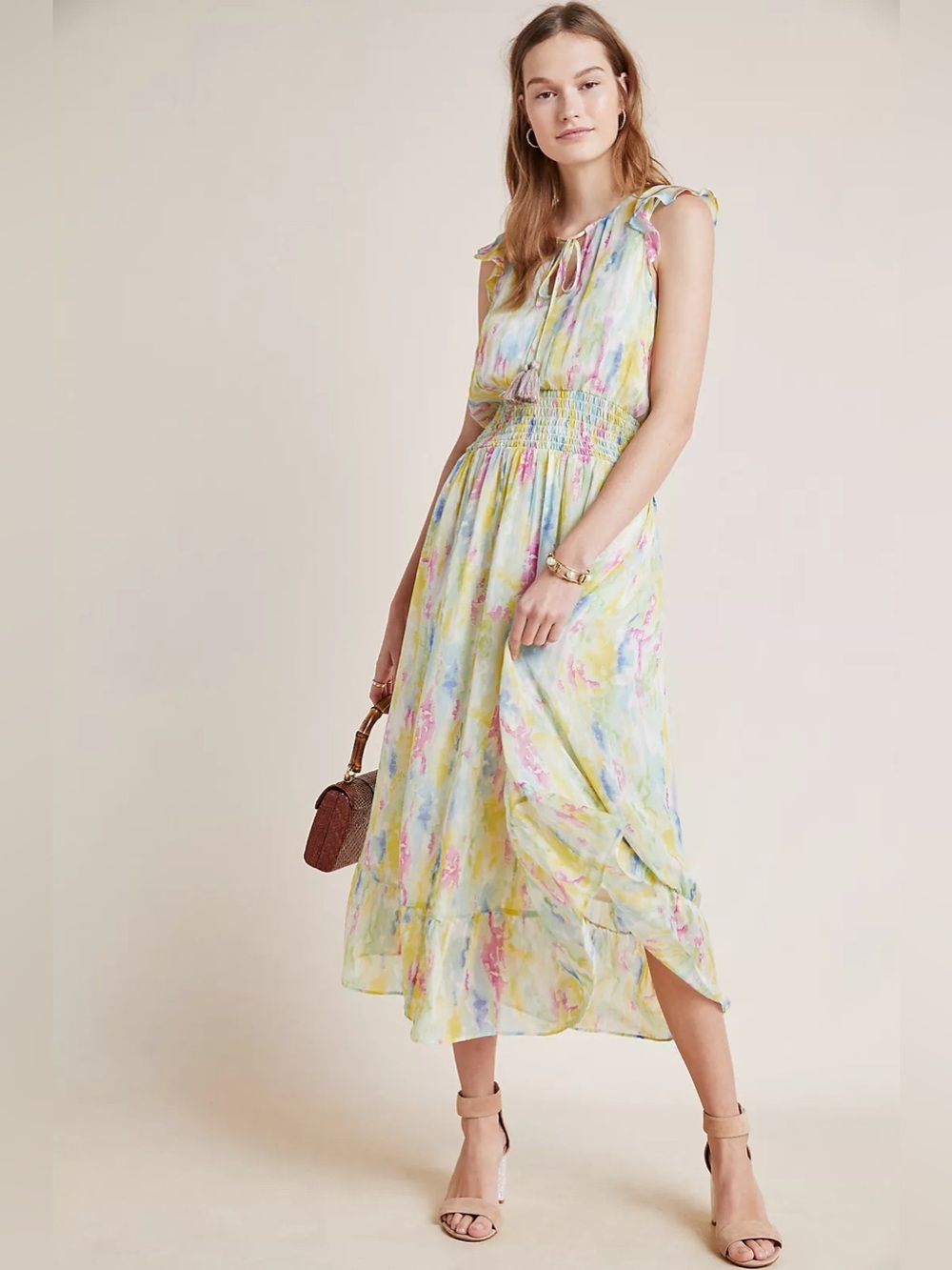 Anthropologie Watercolor Maxi Dress